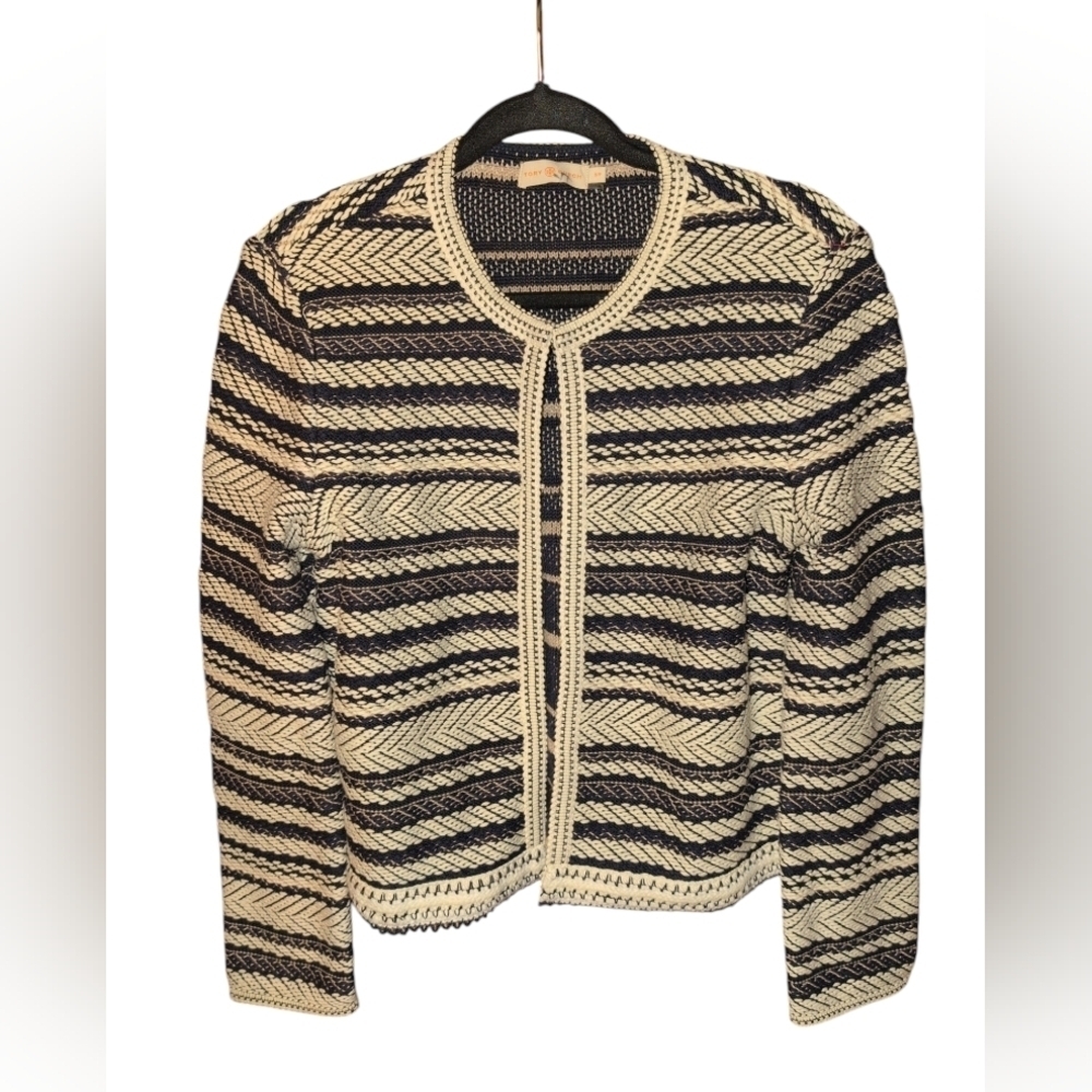 Tory Burch striped cotton cardigan